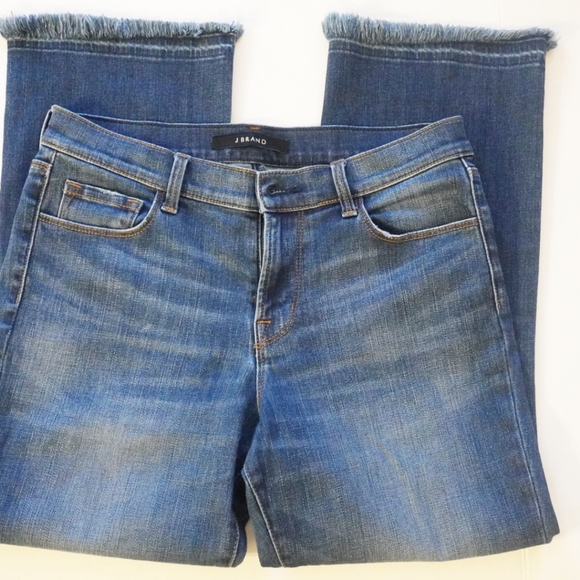 JBRAND Selena Boot Cut Release/Fray Hem Denim Jean - Picture 2 of 9